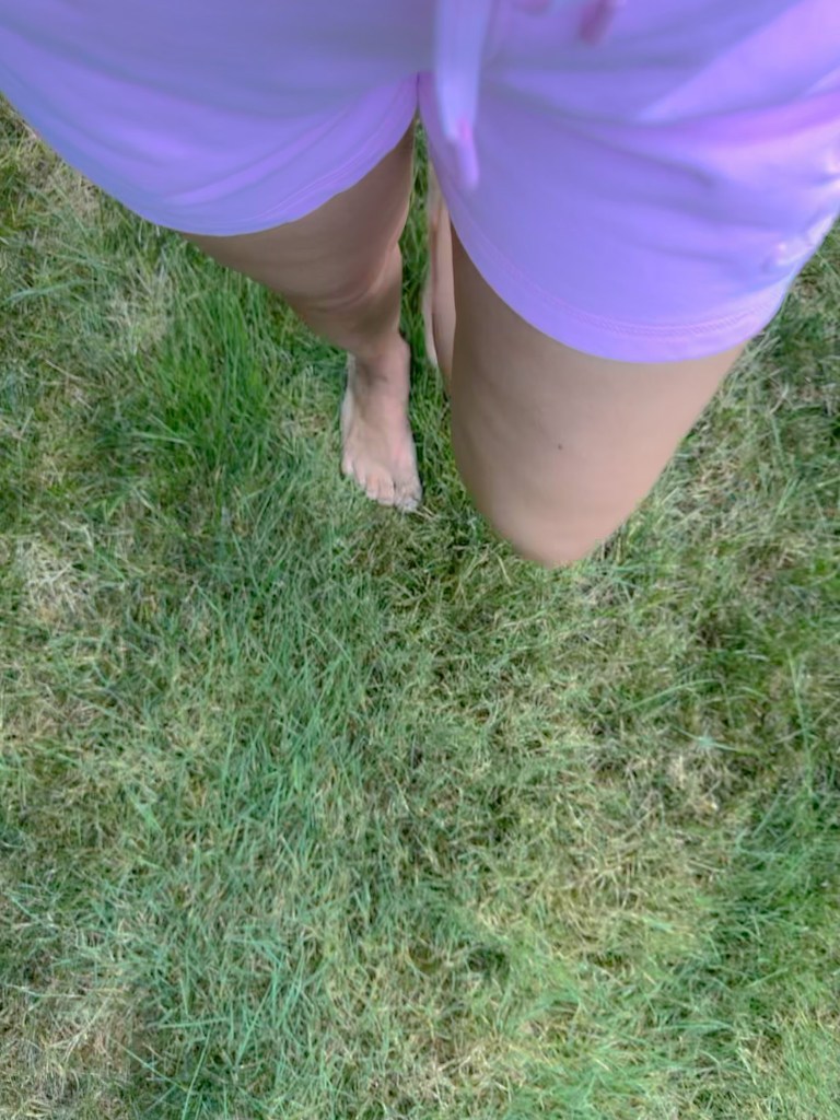 barefoot walk in the grass